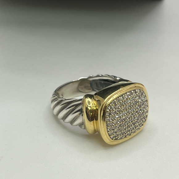 David Yurman Noblesse 18K Gold & Sterling Silver Pave Diamond Ring - Picture 8 of 15